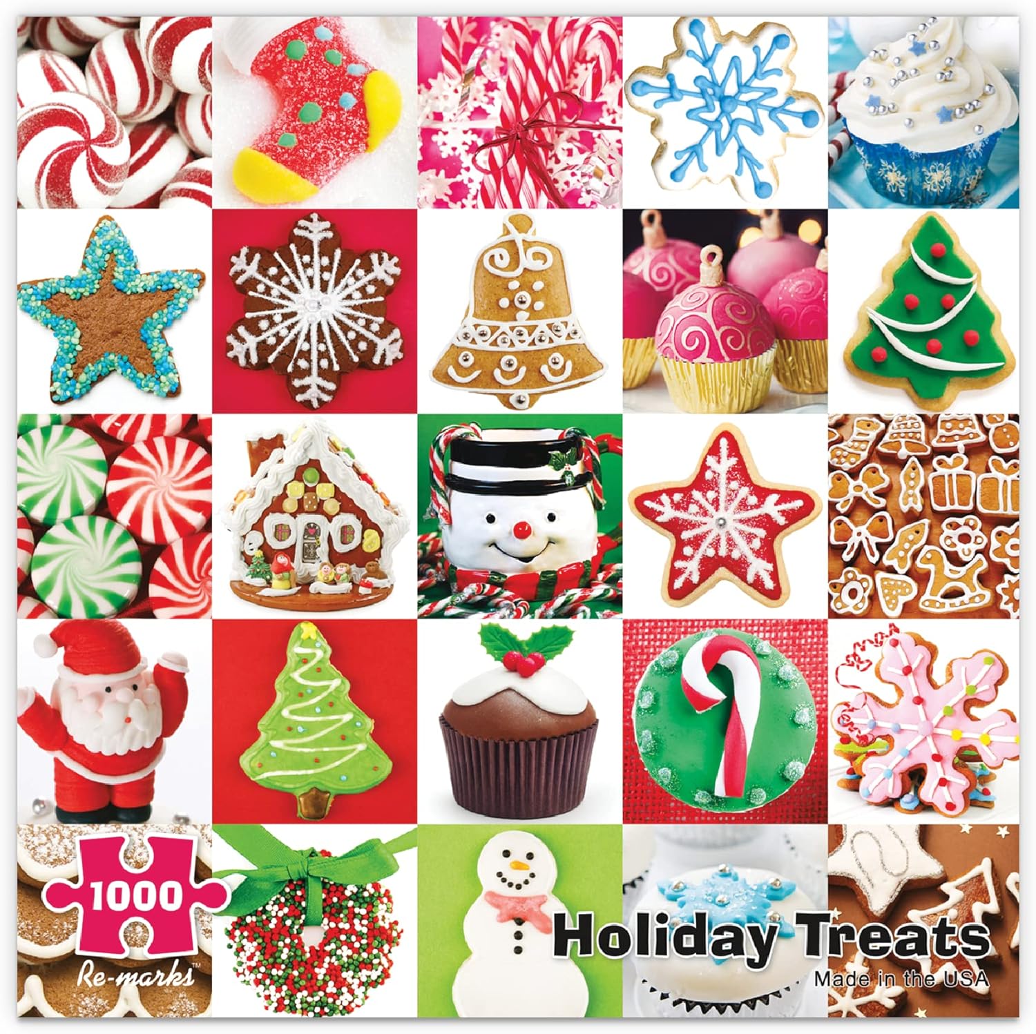 Re-marks Holiday Treats Puzzle, Collage Puzzle for All Ages, 1000-Piece Christmas Puzzle