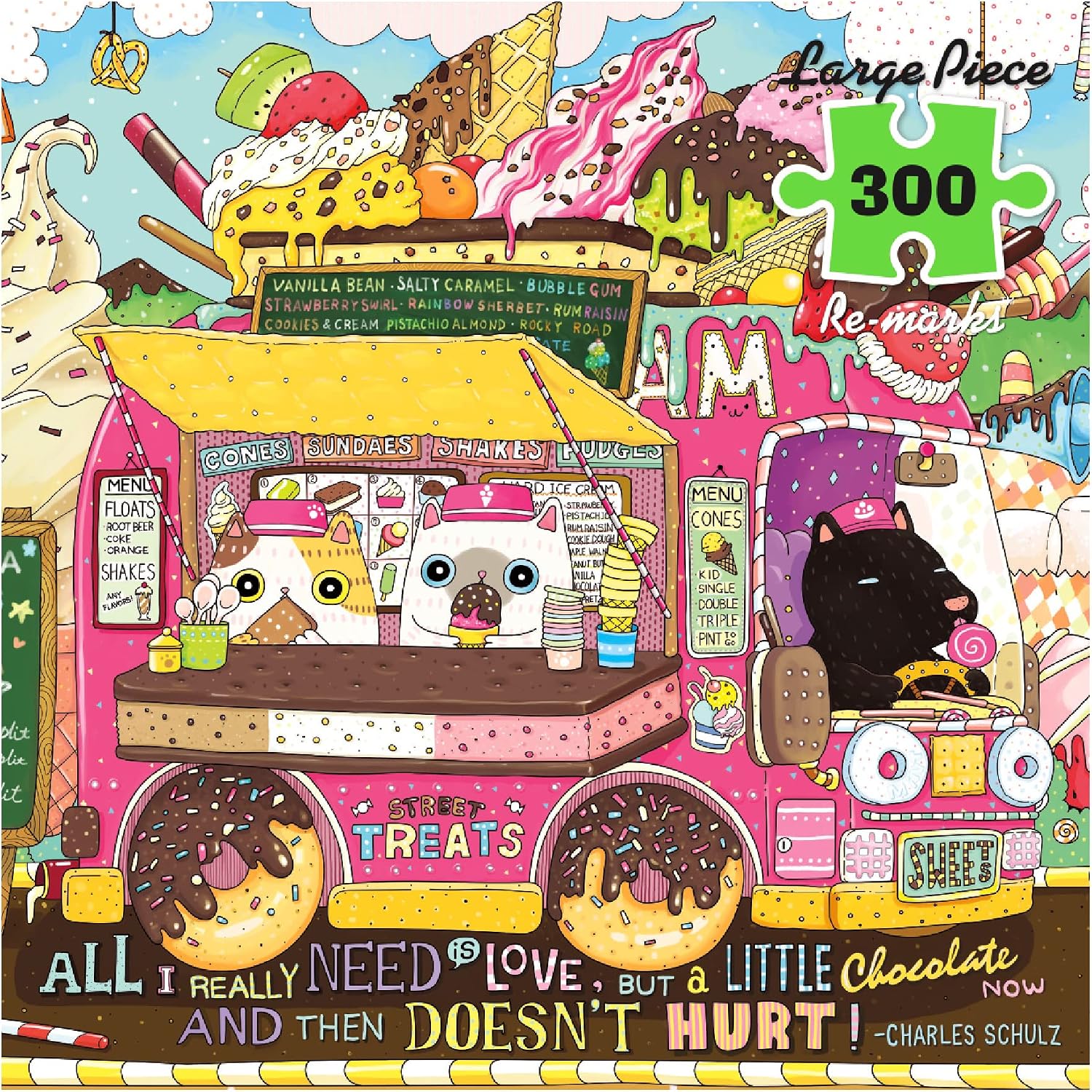 Re-marks Ice-Cream Truck Puzzle, 300-Piece Jigsaw Puzzle for All Ages