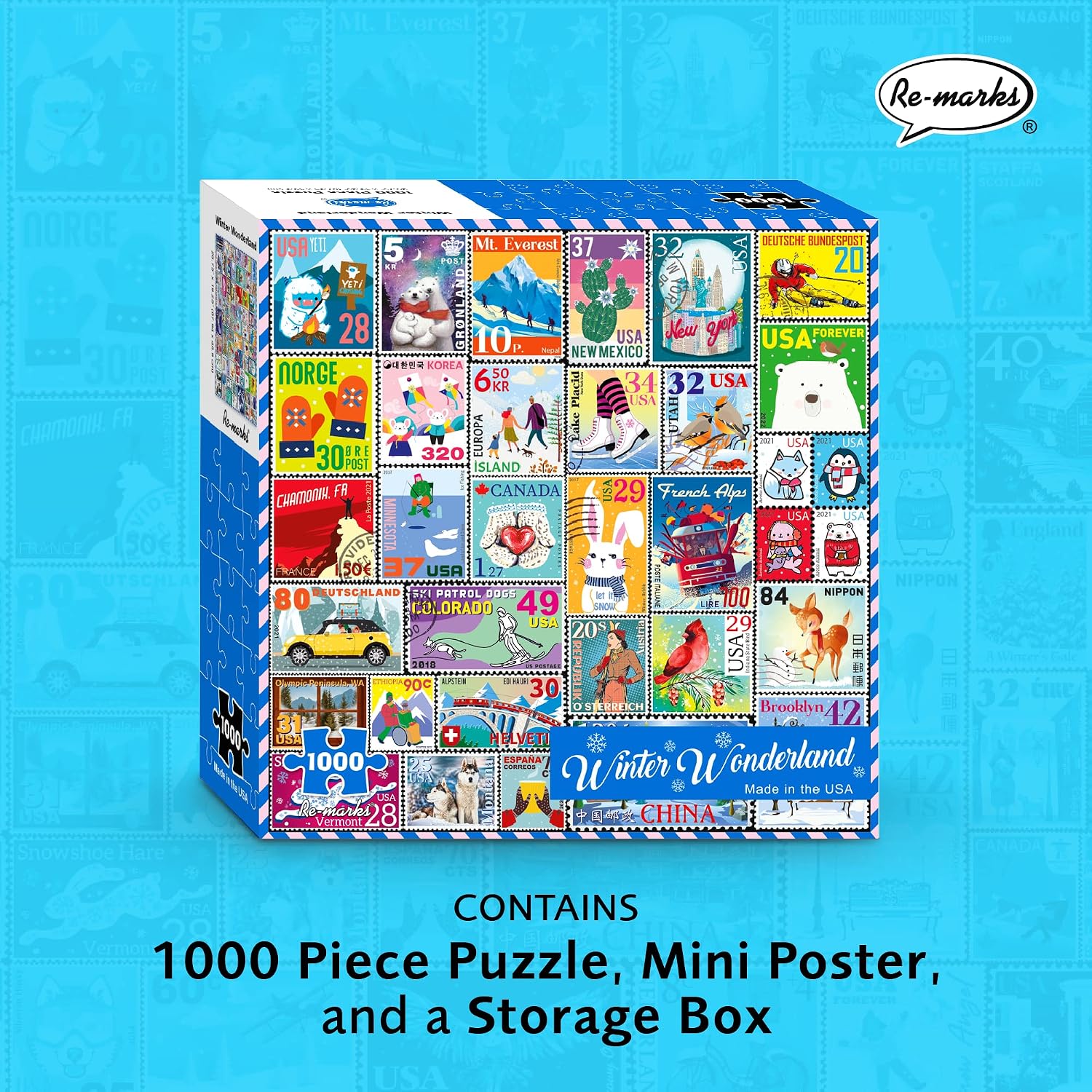 Re-marks Winter Wonderland Puzzle, Collage Puzzle, 1000-Piece Christmas Puzzle