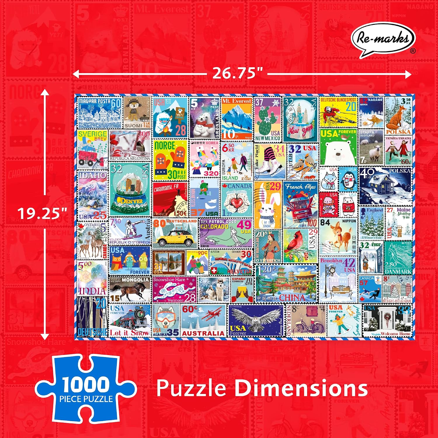 Re-marks Winter Wonderland Puzzle, Collage Puzzle, 1000-Piece Christmas Puzzle