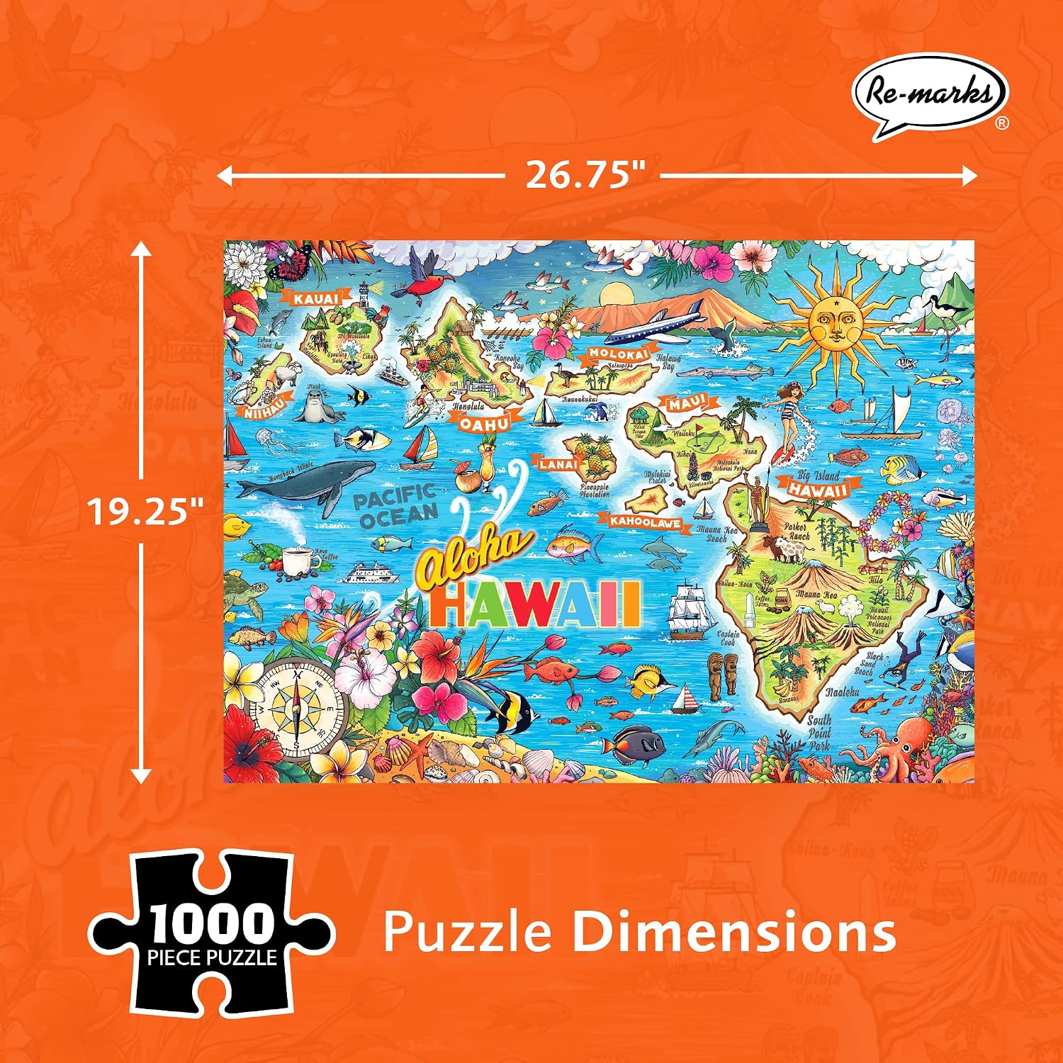 Re-marks Aloha Hawaii 1,000-Piece Jigsaw Puzzle for All Ages