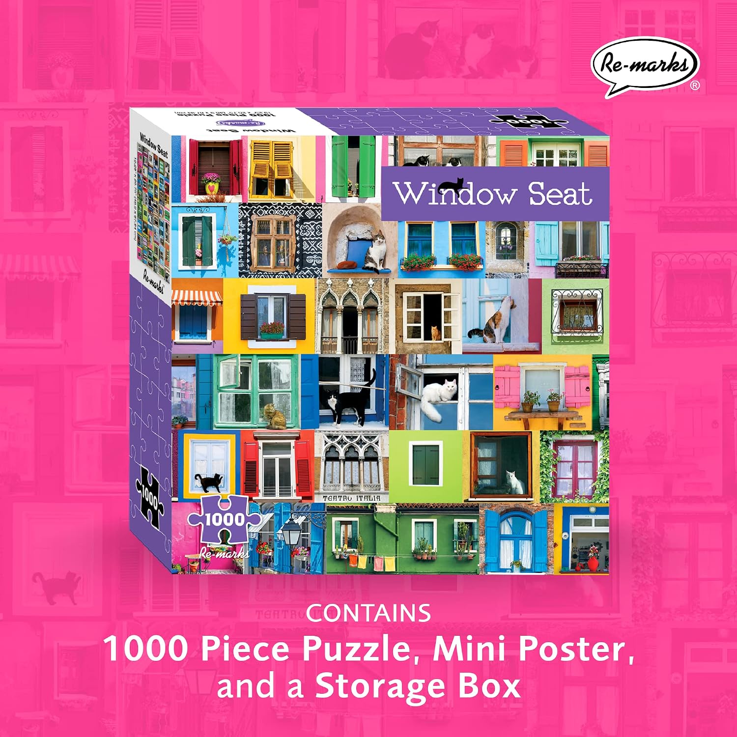 Re-marks Window Seat 1000-Piece Animal Puzzle for All Ages
