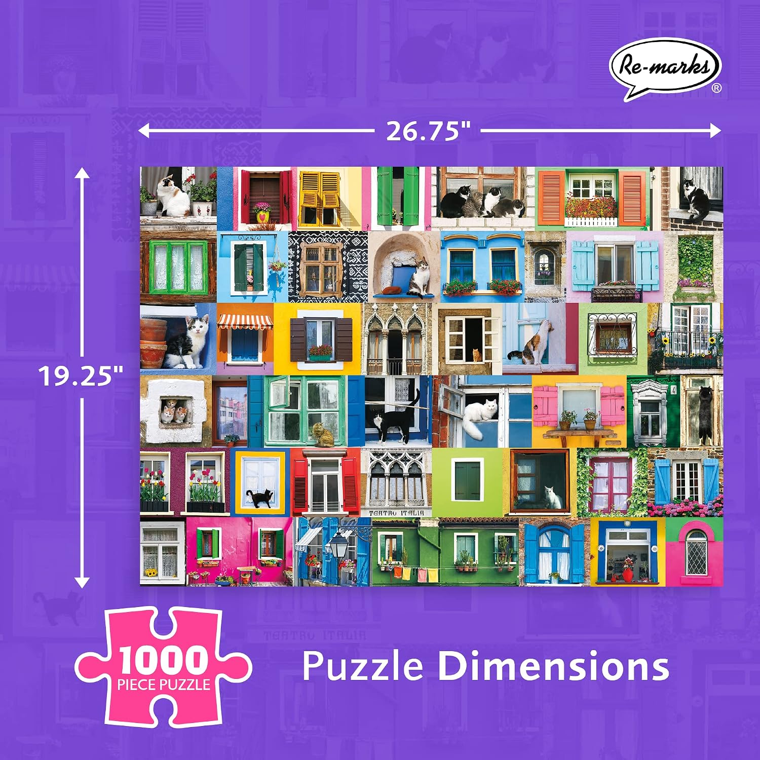 Re-marks Window Seat 1000-Piece Animal Puzzle for All Ages