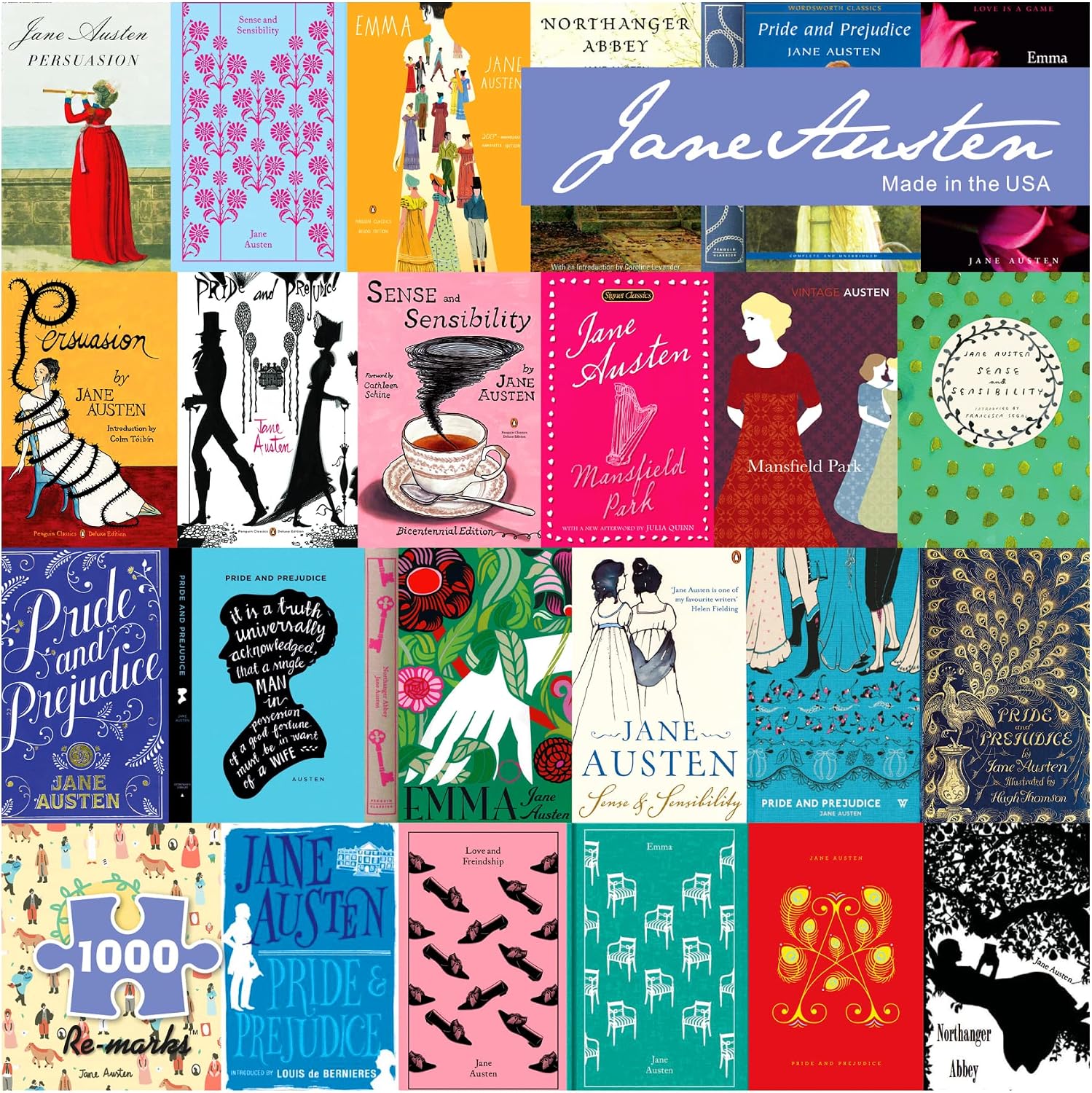 Re-marks Jane Austen Literary Jigsaw Puzzle, 1000 Piece Puzzle for All Ages