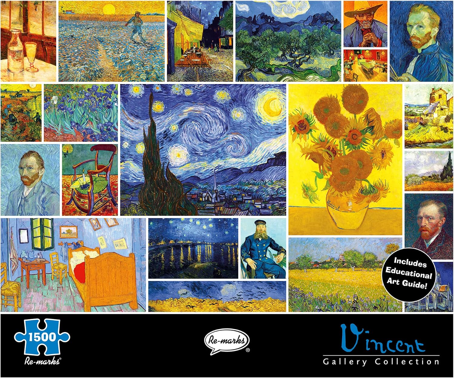 Re-marks Vincent Van Gogh 1500-Piece Puzzle, Artistic Jigsaw Puzzle for All Ages