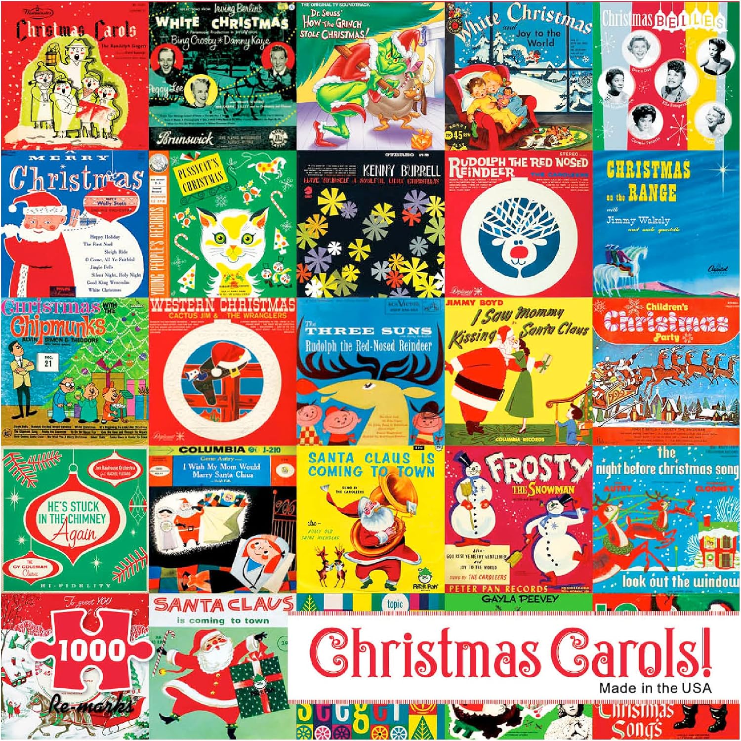 Re-marks Christmas Carols Puzzle, 1000-Piece Holiday Puzzle