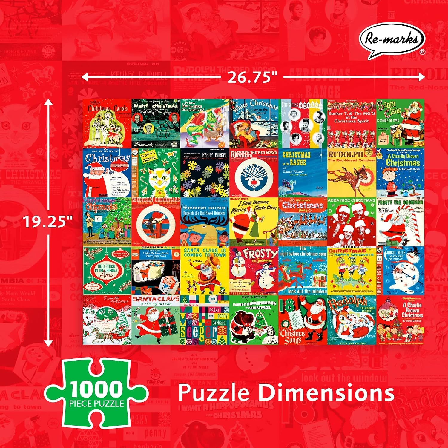 Re-marks Christmas Carols Puzzle, 1000-Piece Holiday Puzzle